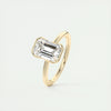 2.0 Ct Emerald East West Half Bezel Solitaire Moissanite Engagement Ring