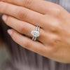 3.40CT Elongated Oval Moissanite Hidden Halo Triple Pave Setting Engagement Ring