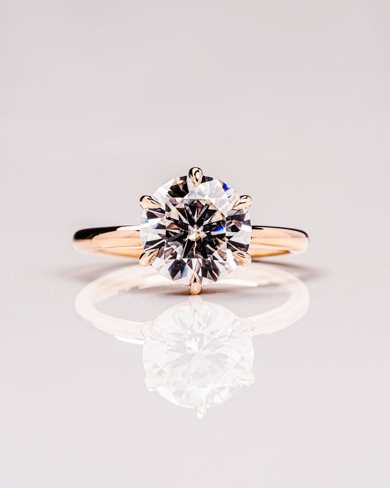 1.0 - 2.0 CT Round CVD Diamond Solitaire Engagement Ring