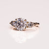 1.08-3.08 CT Round F/VS2 CVD Diamond Three Stone Engagement Ring