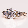 1.08-3.08 CT Round F/VS2 CVD Diamond Three Stone Engagement Ring