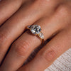 1.08-3.08 CT Round F/VS2 CVD Diamond Three Stone Engagement Ring