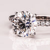 1.0 - 2.50  CT Round  CVD Diamond Pave Setting Engagement Ring
