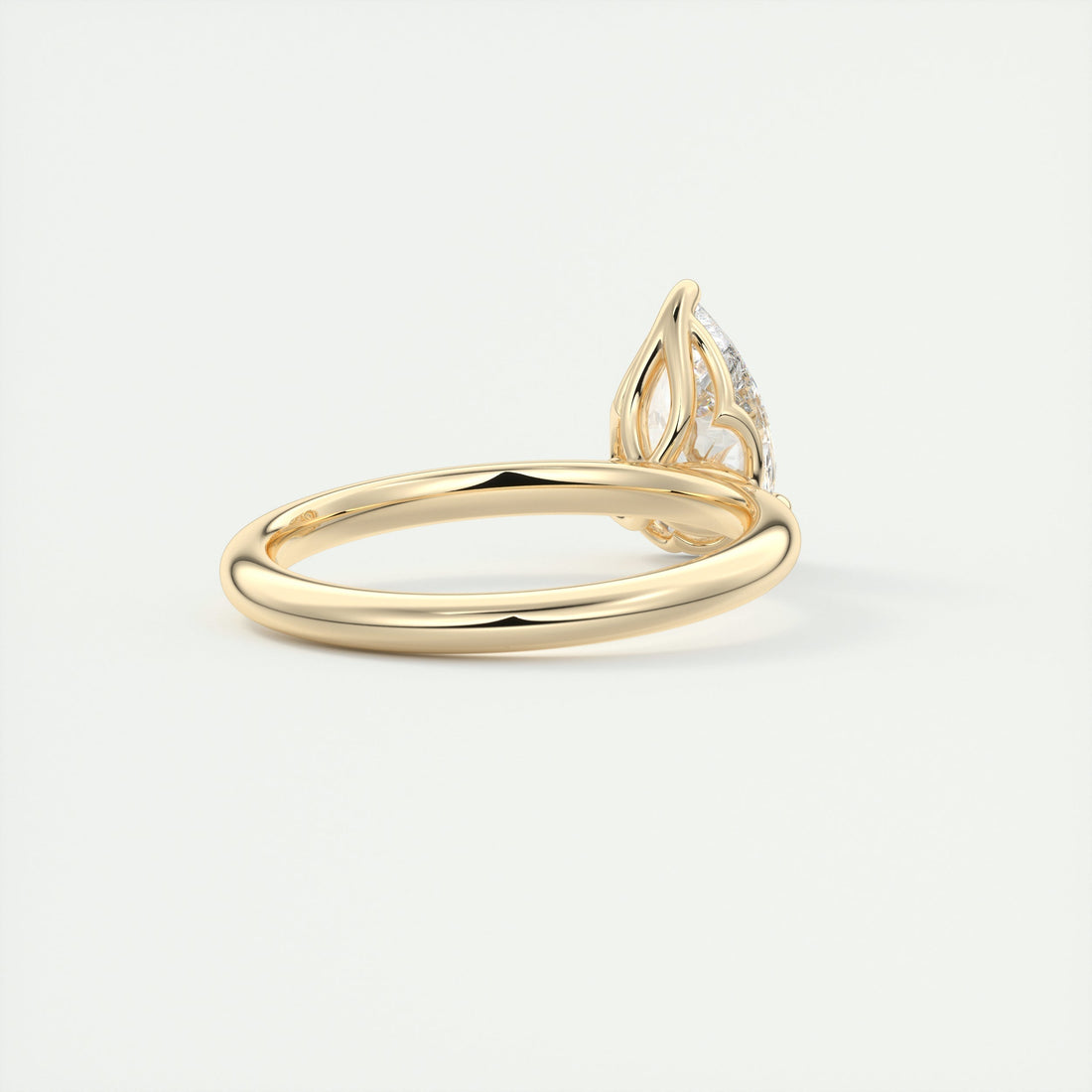 2CT Pear Cut Moissanite Solitaire Engagement Ring