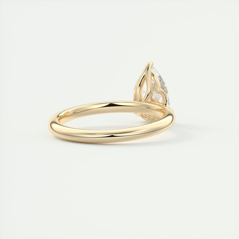 2CT Pear Cut Moissanite Solitaire Engagement Ring