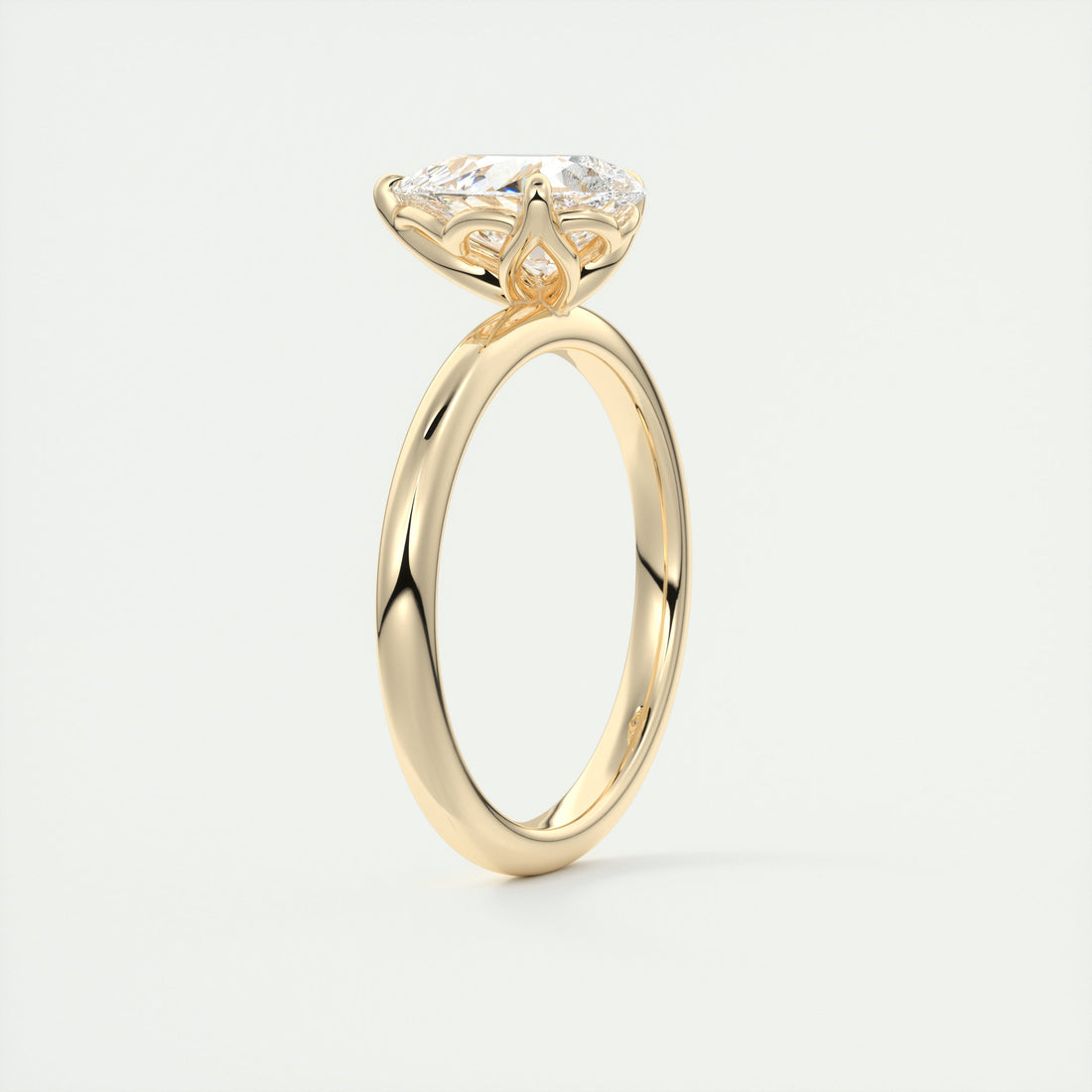 2CT Pear Cut Moissanite Solitaire Engagement Ring