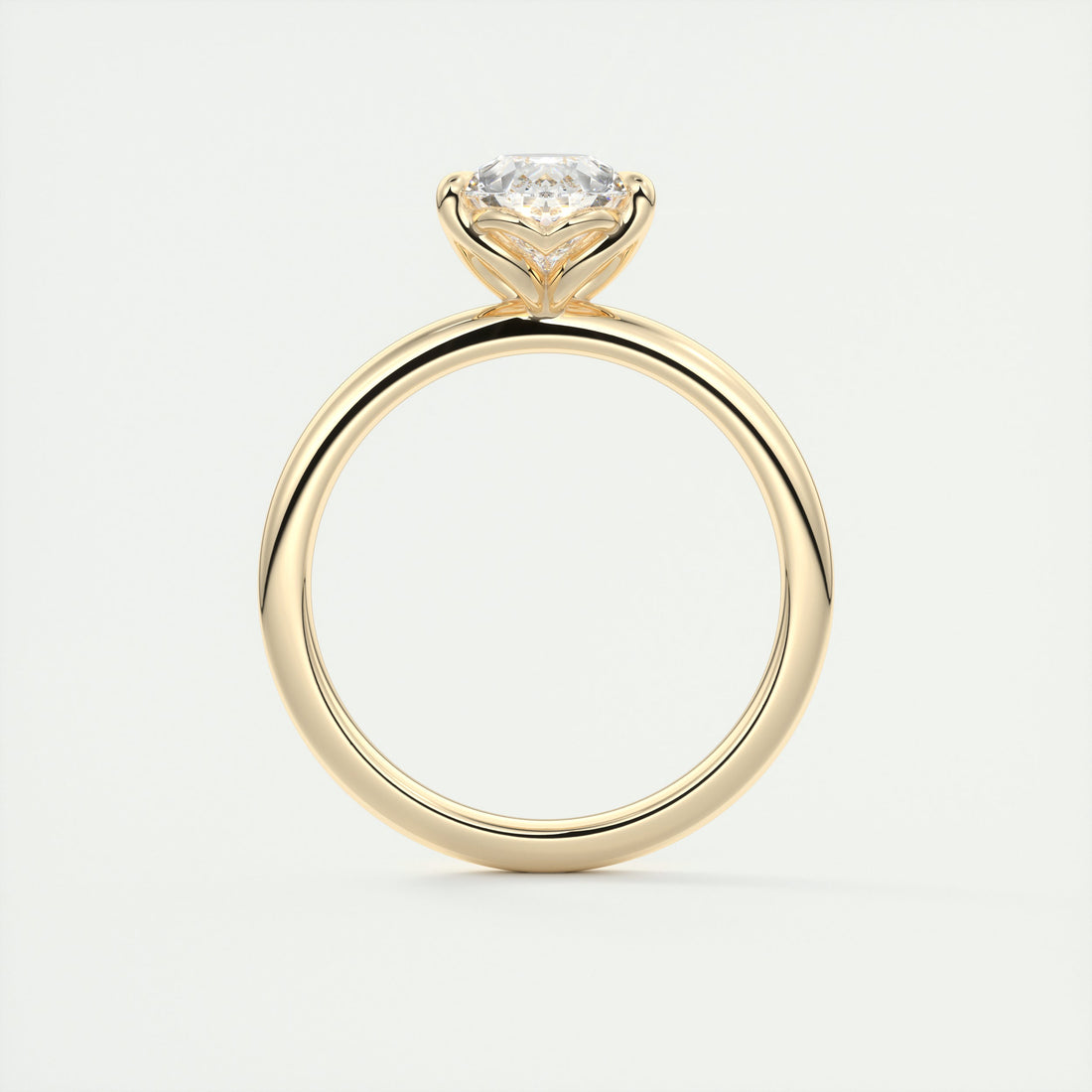 2CT Pear Cut Moissanite Solitaire Engagement Ring