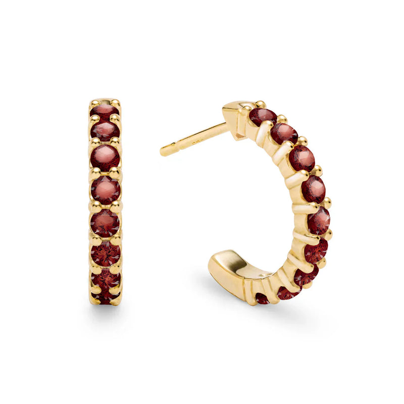 1.25CT Round Garnet Diamond January Birthstone Earrings