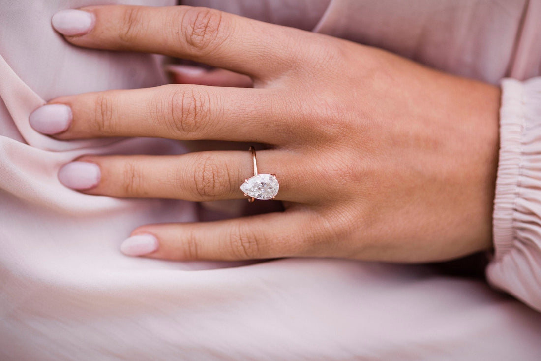 3.20CT Pear Cut Moissanite Solitaire Engagement Ring