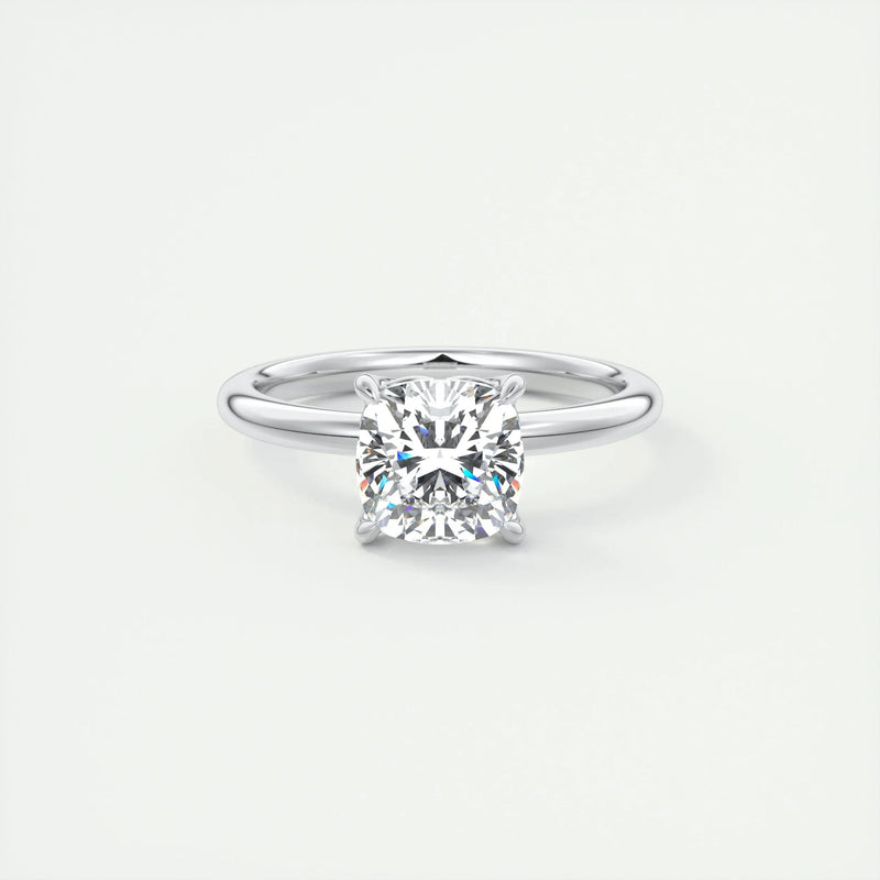 2.0 Ct Cushion Solitaire Moissanite  Diamond  Engagement Ring