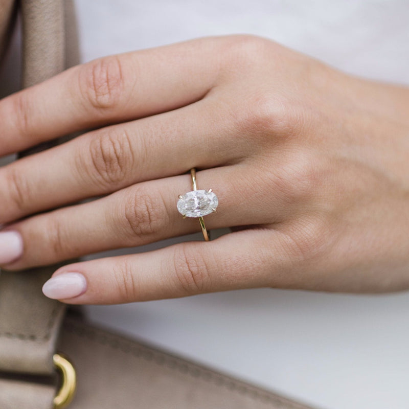 2.80CT Oval Moissanite Solitaire Engagement Ring