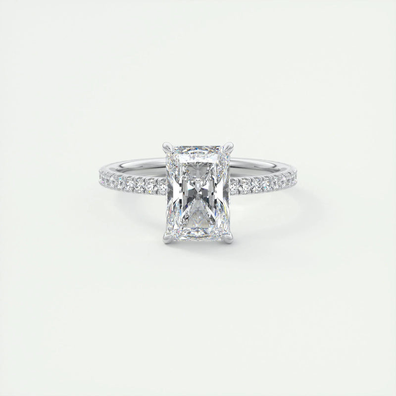 3.6 Ct Radiant Pavé Moissanite Diamond Engagement Ring
