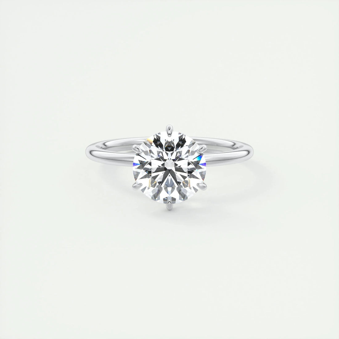 2.15 Ct Round Solitaire Flush Stacking Moissanite Diamond Engagement Ring