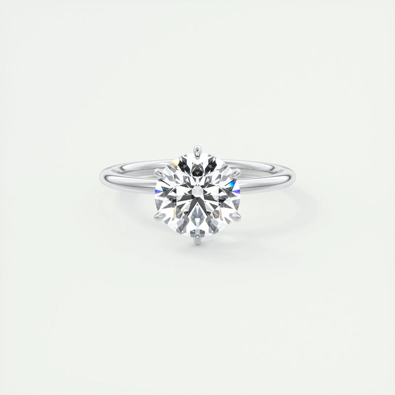 2.15 Ct Round Solitaire Flush Stacking Moissanite Diamond Engagement Ring