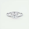 2.0 Ct Oval East West Cantilever Solitaire Moissanite Engagement Ring