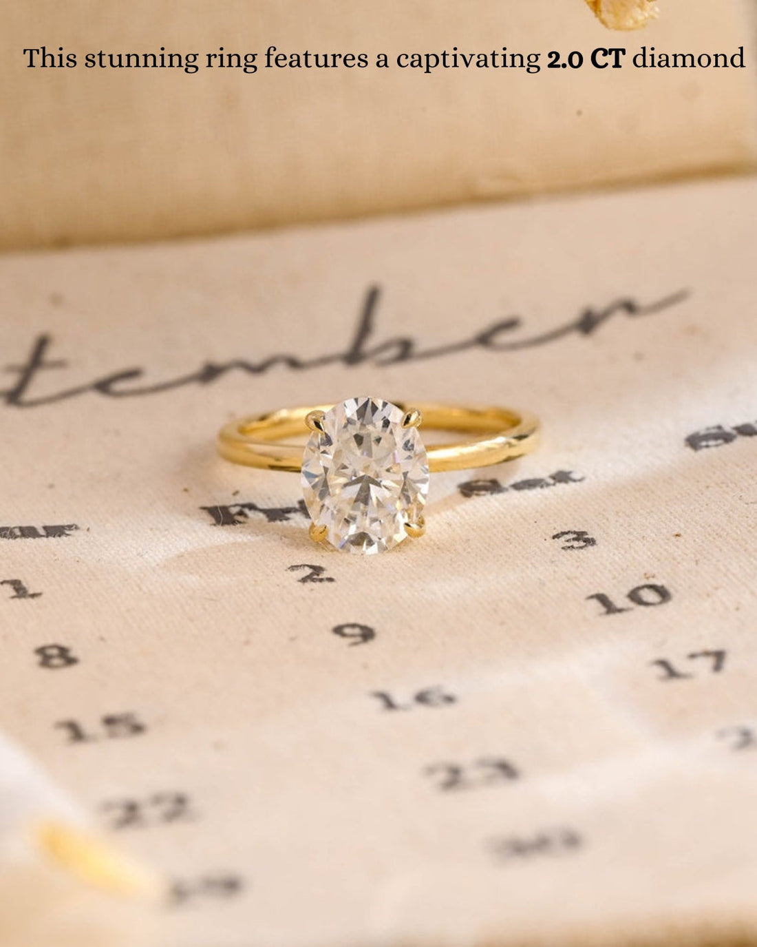 1.0 - 3.0 CT Oval CVD Diamond Solitaire Engagement Ring