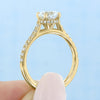 1.0CT Round Cut Hidden Halo Pave Style Moissanite Engagement Ring