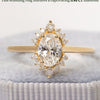 0.93-3.0 CT Oval CVD Diamond Halo Engagement Ring