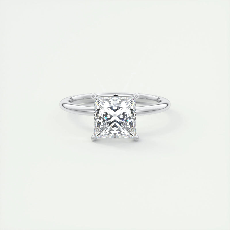 2.4 Ct  Princess Cut Moissanite Solitaire Diamond Engagement Ring