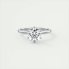 1.86 Ct Solitaire Round Floral Moissanite Diamond Engagement Ring