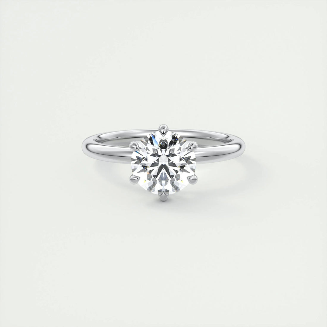 1.86 Ct Solitaire Round Floral Moissanite Diamond Engagement Ring