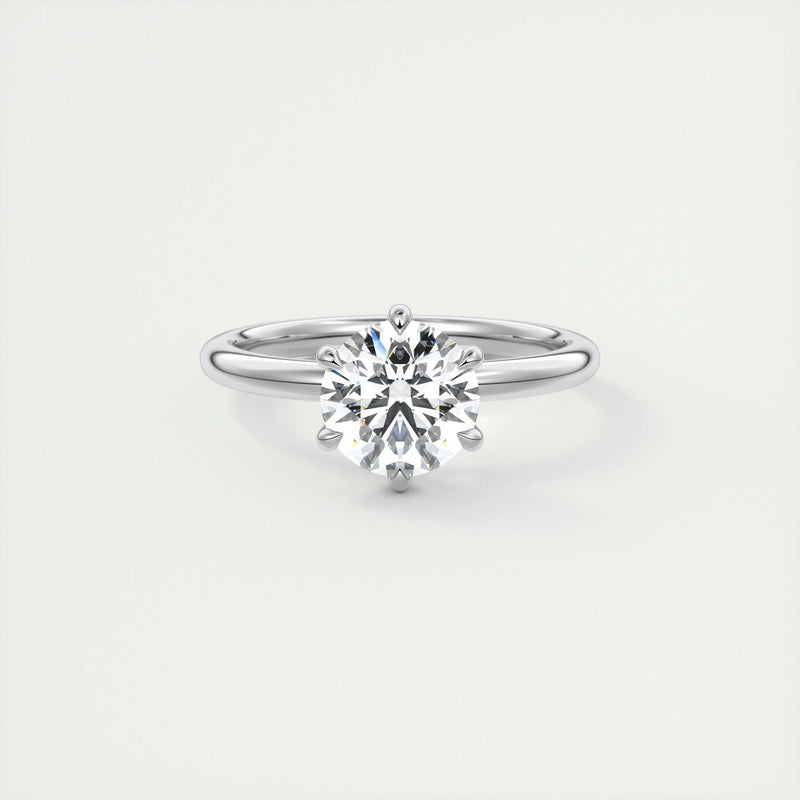1.86 Ct Solitaire Round Floral Moissanite Diamond Engagement Ring