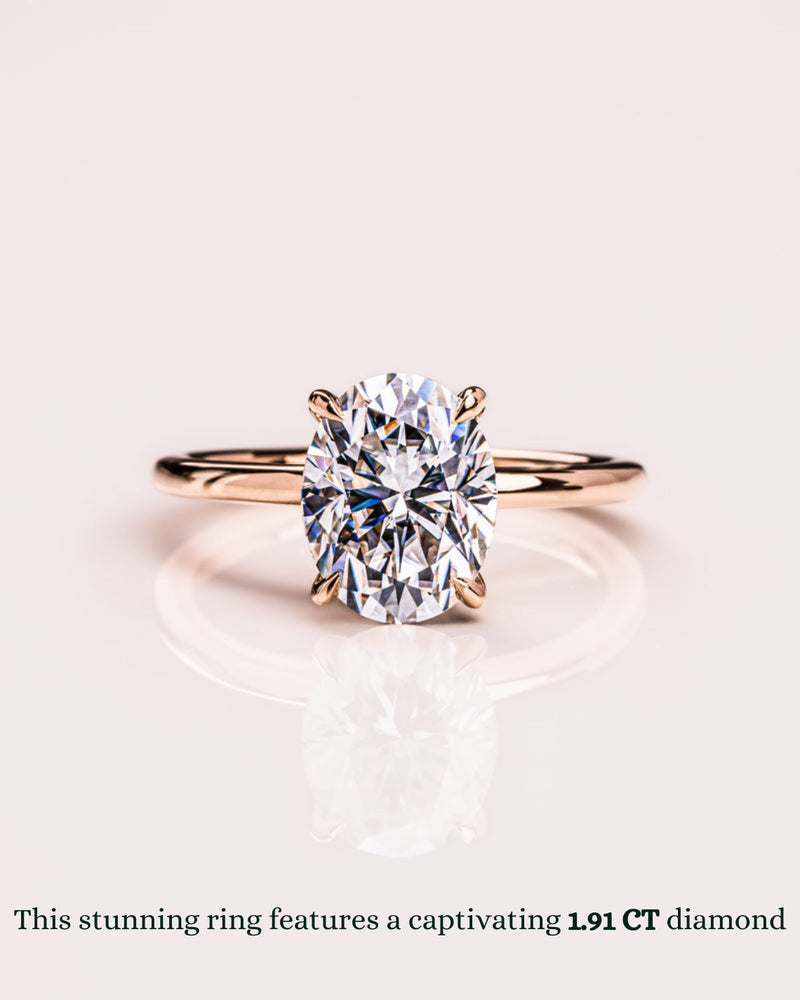 1.91-3.91  CT Oval  CVD Diamond Solitaire Engagement Ring