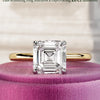 1.0 - 3.0 CT Asscher CVD Diamond Solitaire Engagement Ring