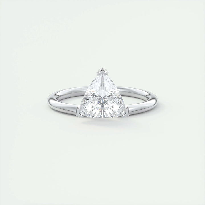 2.1 Ct Trillion Cantilever Solitaire Moissanite Engagement Ring