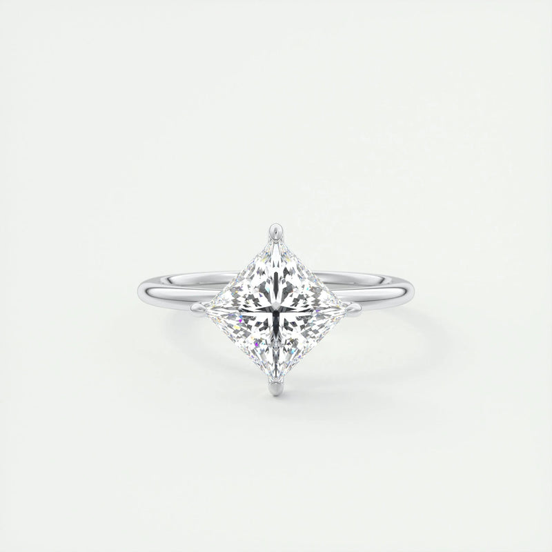 2.0 Ct Princess East West Solitaire Moissanite Diamond  Engagement Ring