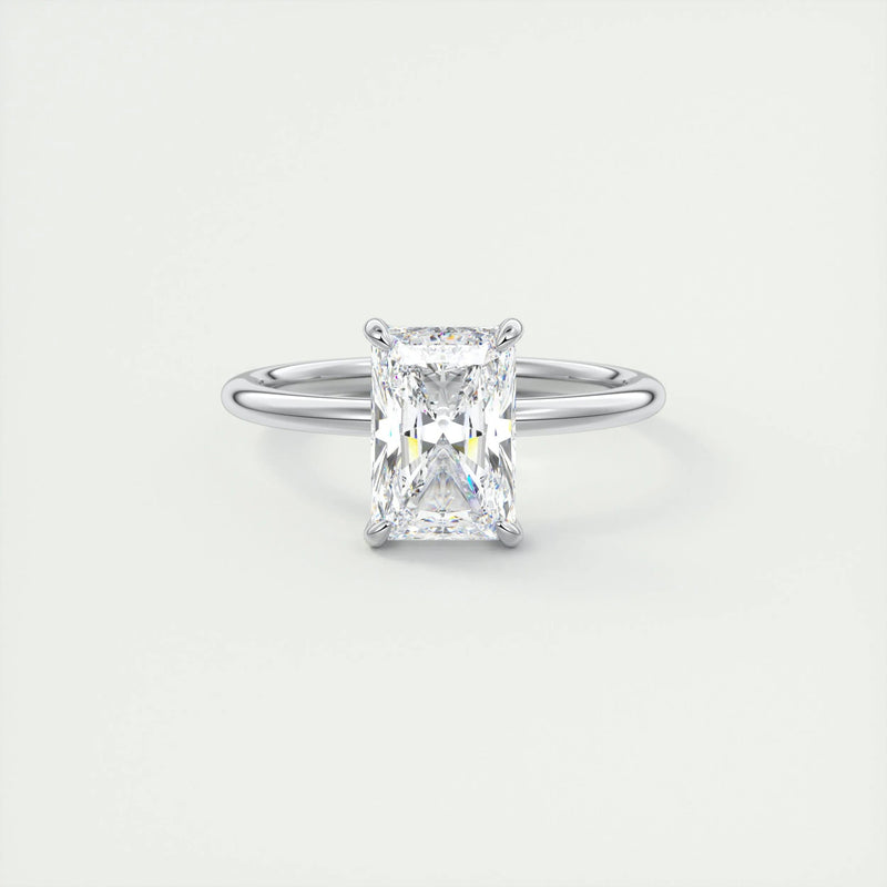 2.0 Ct Radiant Solitaire With Hidden Halo Moissanite Diamond Engagement Ring