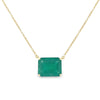 Colombian Emerald Solitaire Diamond Necklace for Women