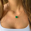 Colombian Emerald Solitaire Diamond Necklace for Women