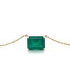 Colombian Emerald Solitaire Diamond Necklace for Women
