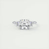 2.0 ct Asscher Three Stone Moissanite Diamond Engagement Ring