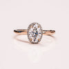 1.80 - 3.80 CT Oval CVD Diamond Halo Engagement Ring