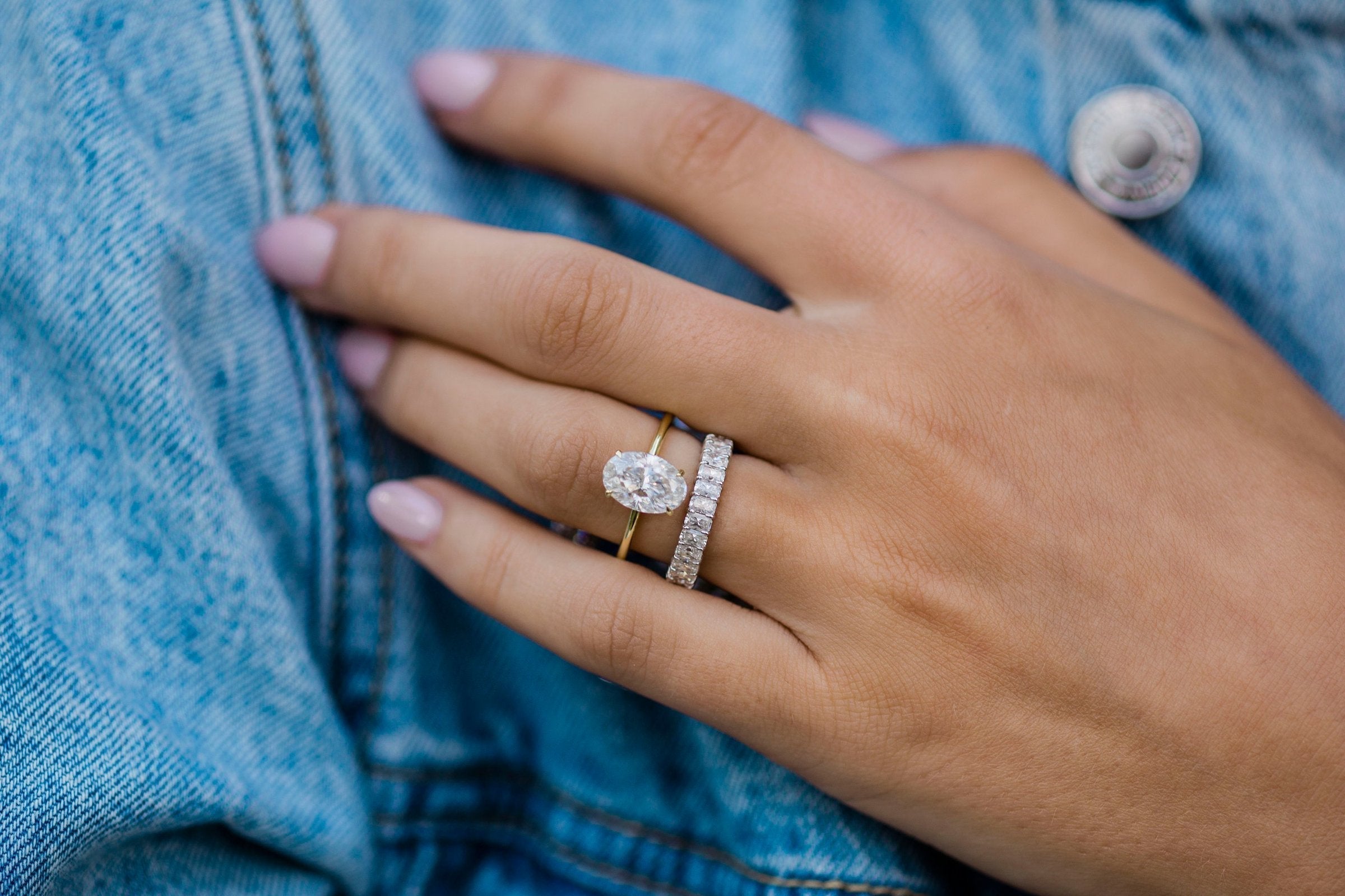 2.70CT Oval Moissanite Solitaire Engagement Ring With Hidden Halo Setting