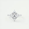 2.5 Ct Marquise Cut Moissanite Three Stone Diamond Engagement Ring