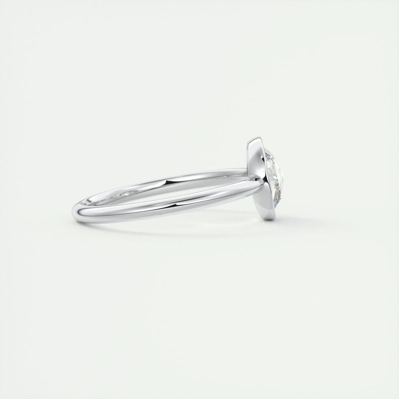 1.8 Ct Rose Cut Round Solitaire Full Bezel Moissanite Diamond  Engagement Ring