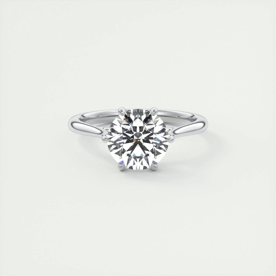 1.8 Ct Round Solitaire Moissanite Diamond Engagement Ring