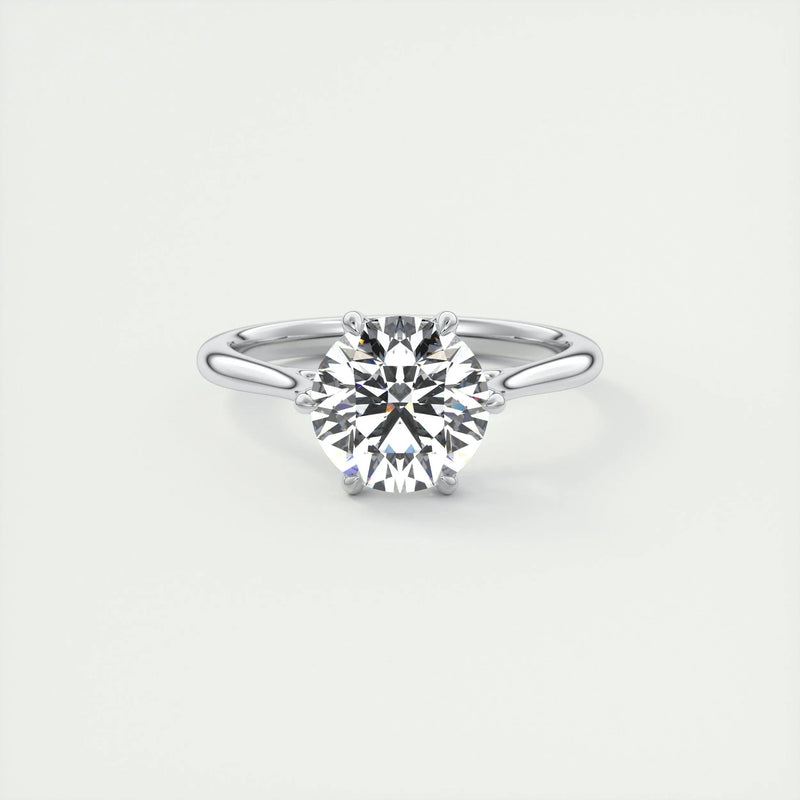 1.8 Ct Round Solitaire Moissanite Diamond Engagement Ring