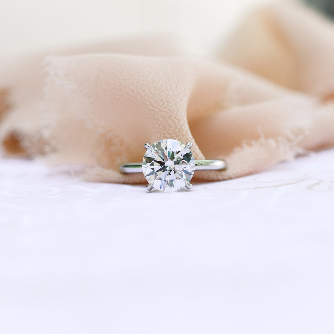 2.25ct Round Brilliant Cut Moissanite Solitaire Engagement Ring