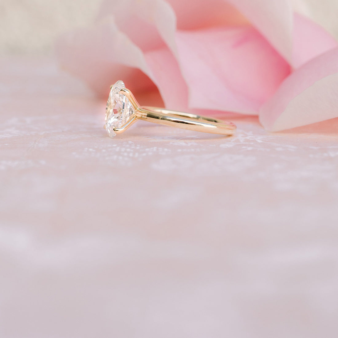 1.75ct Oval Cut Solitaire Moissanite Engagement Ring