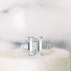 1.75CT Emerald Cut Moissanite Pave Setting Engagement Ring