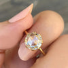 1.85 Ct Rose Cut Solitaire Full Bezel Moissanite Diamond  Engagement Ring