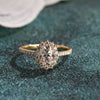 1.0-3.0 CT Oval  CVD Diamond Halo Pave Setting Engagement Ring