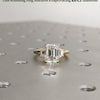 1.0 - 3.0 CT Emerald F/VS1 CVD Diamond Three Stone Style Engagement Ring
