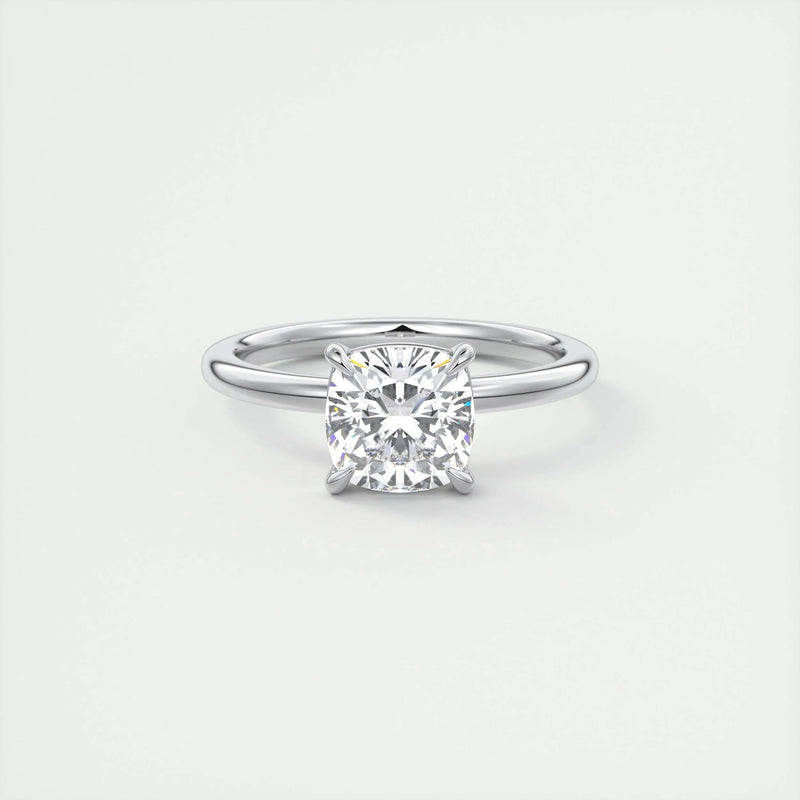 2.0 Ct Cushion Cut Solitaire Moissanite Diamond Engagement Ring