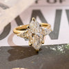1.0 - 3.0 CT Marquise CVD Diamond Three Stone Style Engagement Ring