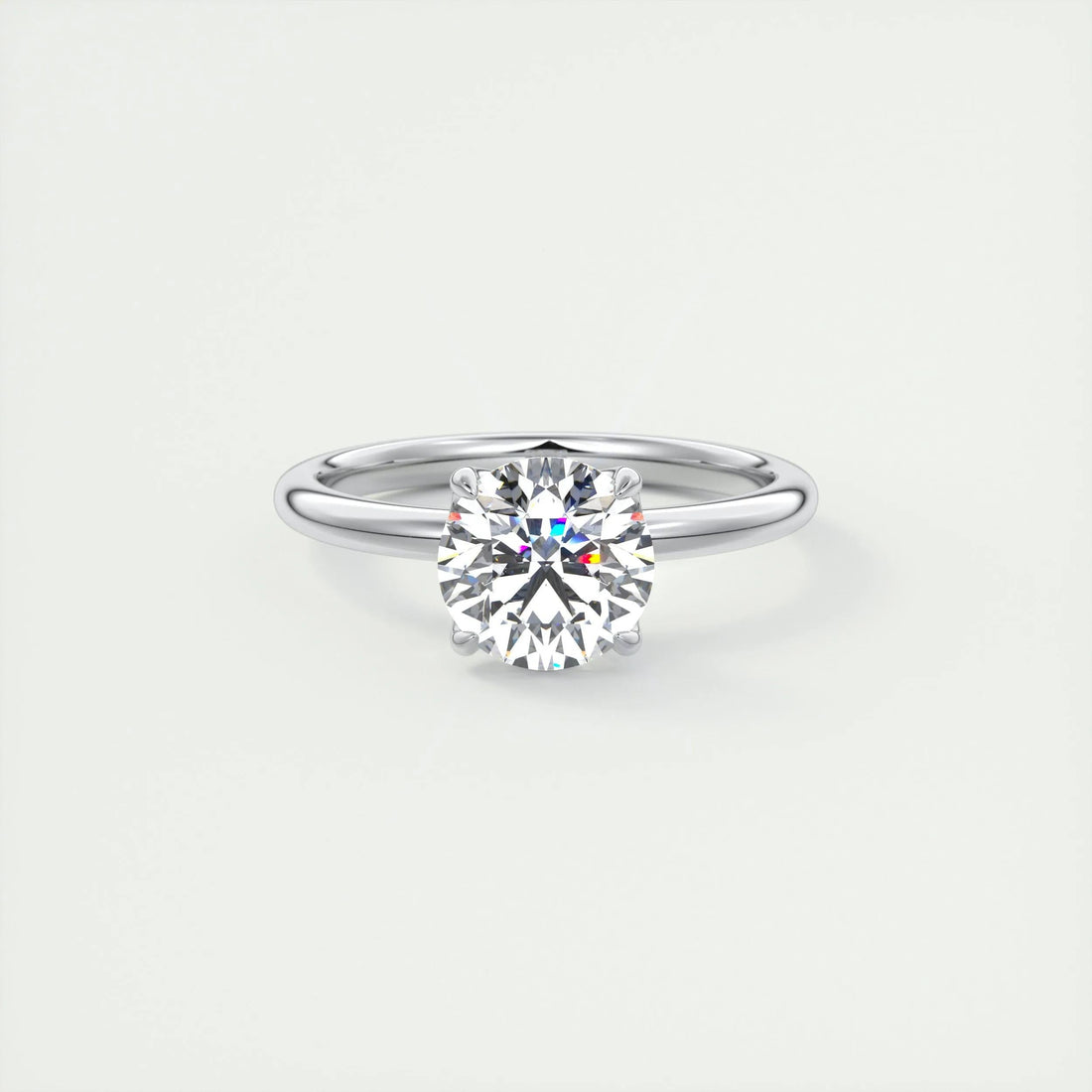 2.18 Ct Round Floral Solitaire Diamond Engagement Ring